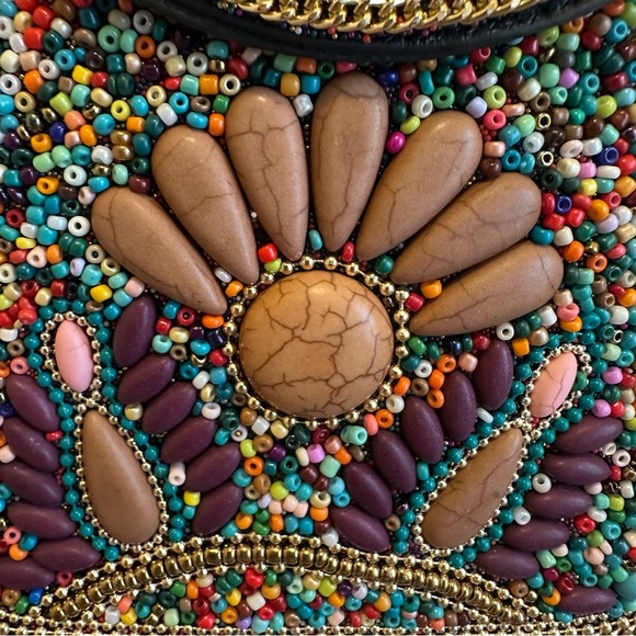Coco + Carmen Artisan Beaded Crossbody Purse/Bag Colorful Adjustable Strap New - Picture 6 of 10